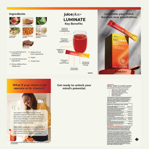 Juice Plus+ Luminate Sample Cards